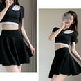 thumbnail image 5 of Minifalda patinadora informal acampanada, elástica, versátil y básica para mujer, negro, XXL, 5 of 5