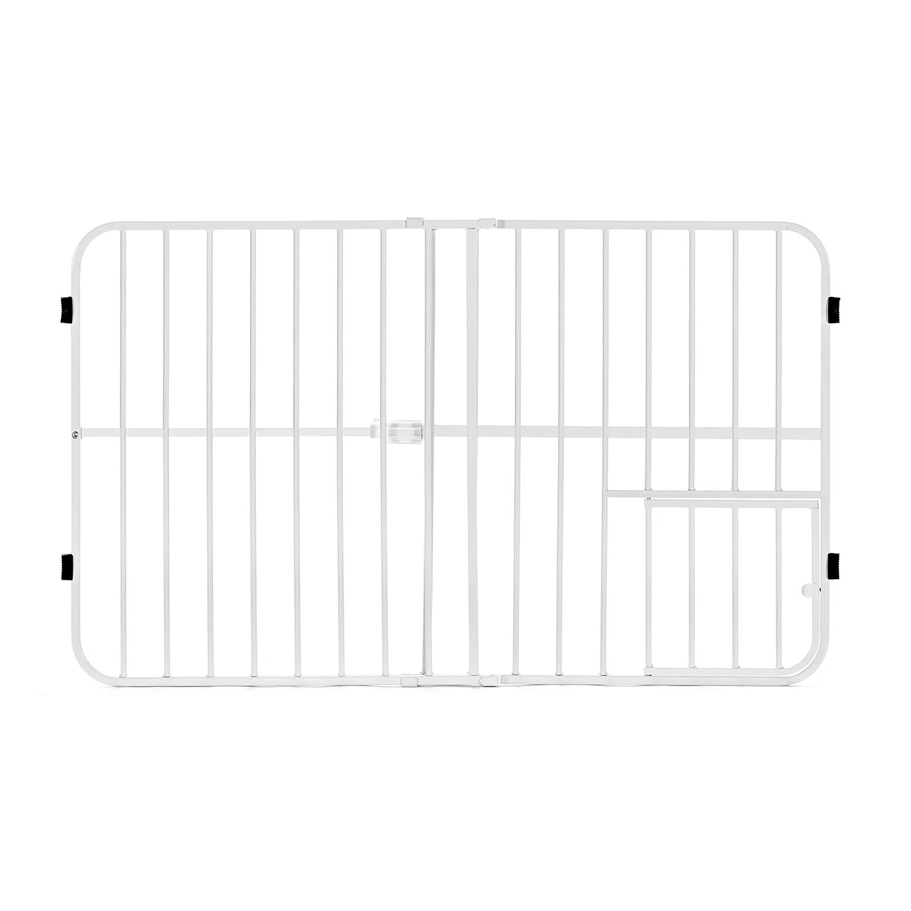 Carlson Pet Products Tuffy Metal Expandable Pet Gate, Includes Small Pet Door, 24" H x 42" L Inch, White