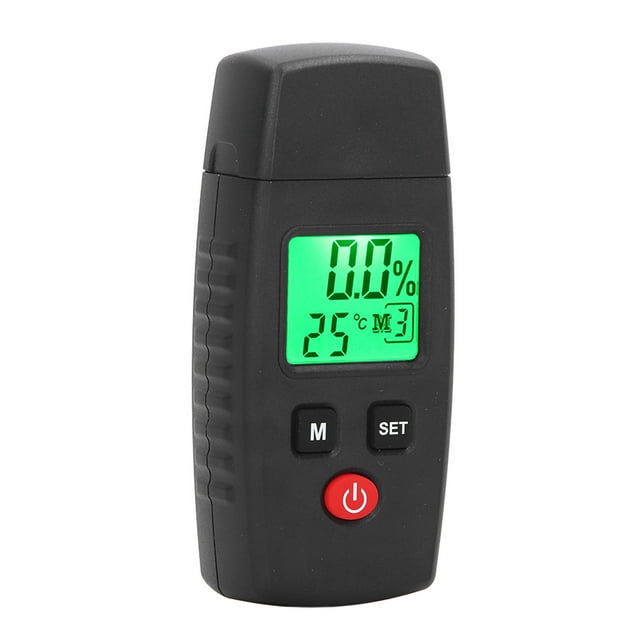 Medidor de humedad de madera con pantalla digital tipo pin, sensor de humedad 3 en 1, detector para materiales