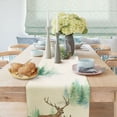thumbnail image 3 of Deer Trees Christmas Table Runner, Seasonal Winter Xmas Holiday Kitchen Dining Table Decoration for Home Party Decor 13x72 Inch, 3 of 5