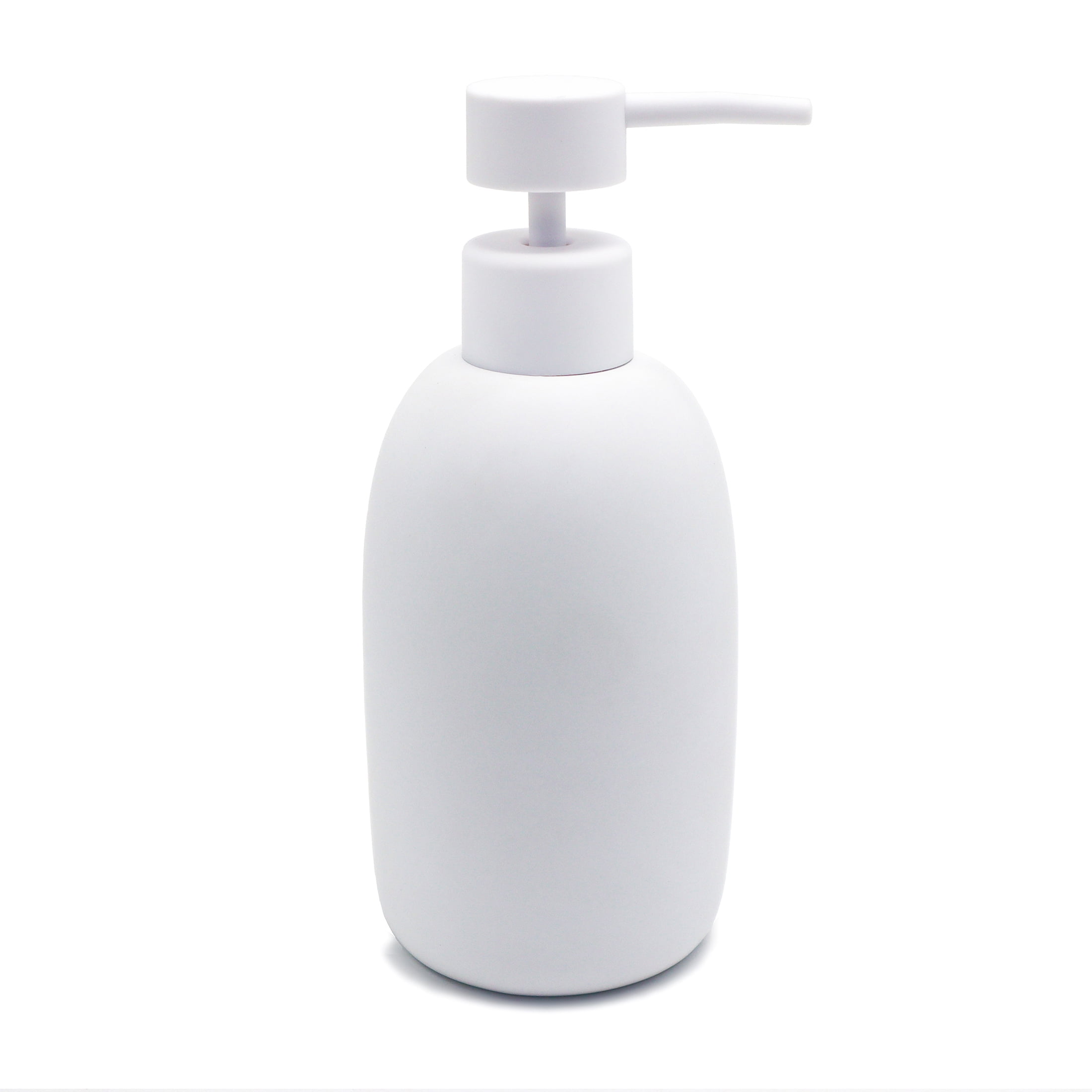 Mainstays Ceramic Stoneware Bath Accessories 3-Piece Set, White – Soap Pump Dispenser, Tumbler, and Accessory Tray