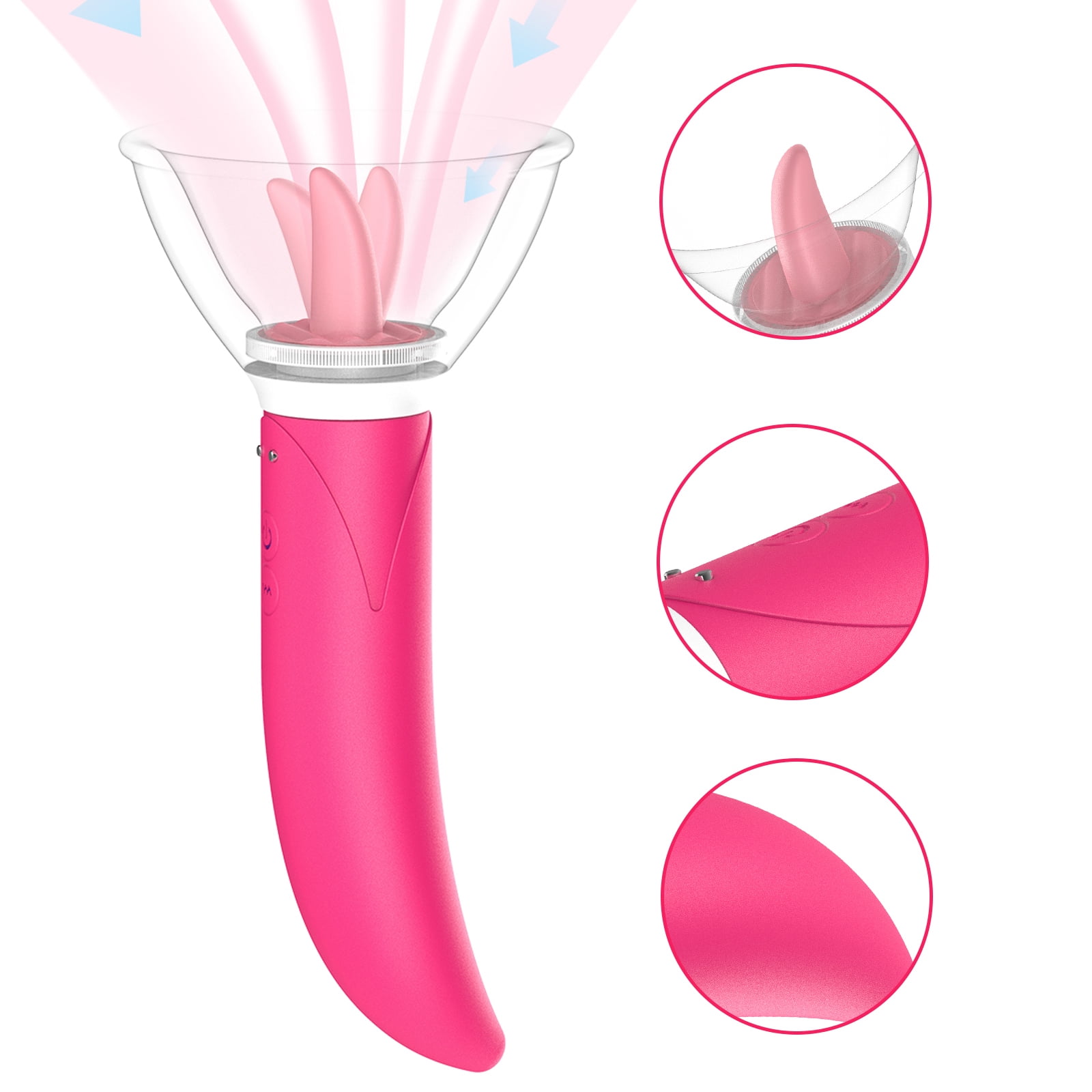 MEESE Clitoral Licking Vibrator, G Spot Tongue Vibrator with 10 Vibration Modes and 5 Licking Modes, Sex Toy for Women Oral Stimulator Nipple Clit Anal 