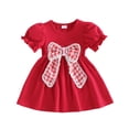 thumbnail image 4 of RUTAYY Children Girls Dress Bow Round Neck Short Sleeve Flowy Skirt Daily Wear Lightweight Comfortable Travel Vacation Dresses, 4 of 4