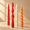 7.5Twisted-Gradient orange, variant on Green Spiral Taper Candles, 7.5 Inch Short Twisted Candlesticks, Unscented Taper Candle Sticks for Holiday, Dinner Party, and Christmas Decorations, 4 Pack