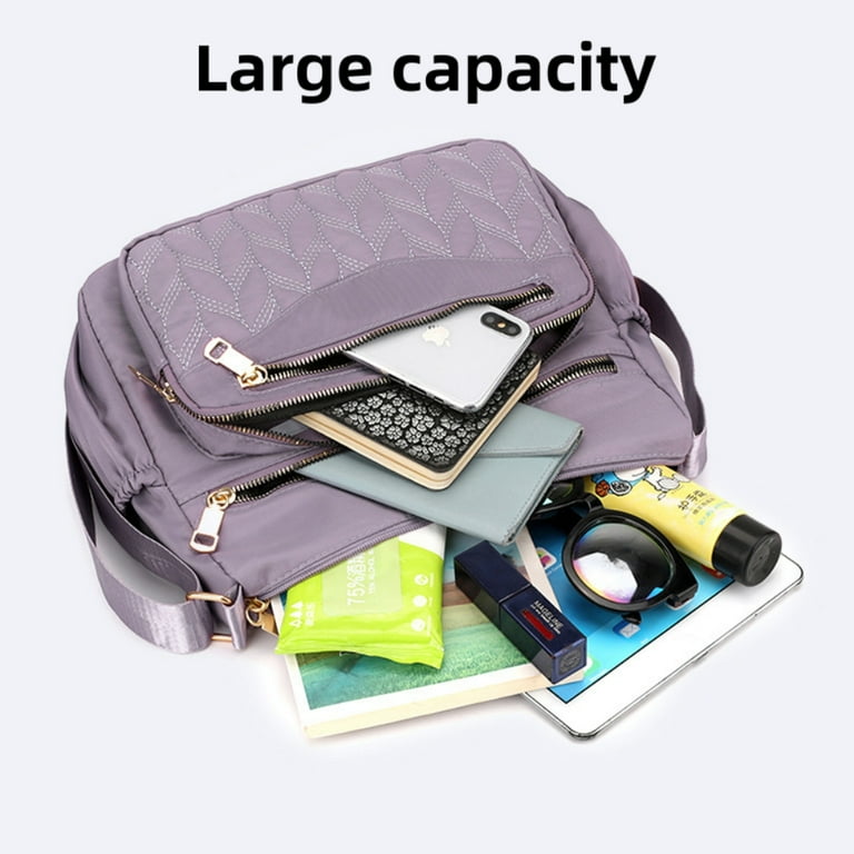 Trendy Nylon Crossbody Messenger Bag for Women: Work and Leisure, Multi- Pocket, Large Capacity, Purple - Walmart.com Trendy Nylon Crossbody Messenger Bag for Women: Work and Leisure, Multi- Pocket, Large Capacity, Purple - Walmart.com