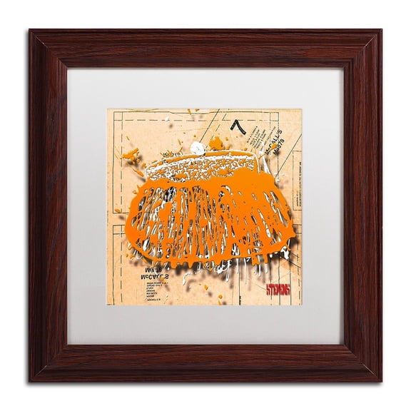 Trademark Fine Art "Snap Purse Orange" Canvas Art by Roderick Stevens, White Matte, Wood Frame