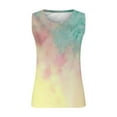 thumbnail image 4 of Tank Top Mujeres Verano Mujer sin mangas Floral impreso botón de talla grande camisetas sin mangas suelta cuello redondo chaleco camisetas túnicas camiseta (Pink, XXL), 4 of 6
