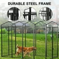 thumbnail image 4 of Vipuse 8' x 4' x 6' Large Dog Kennel with UV-Resistant Waterproof Roof, Heavy Duty Metal Dog Cage Crate for Indoor or Outdoor ﻿, 4 of 9