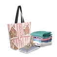 thumbnail image 2 of FORMRS Womens Canvas Tote Bag with Zipper Inner Pocket Shoulder Handbag, Pink Candy House, 2 of 7