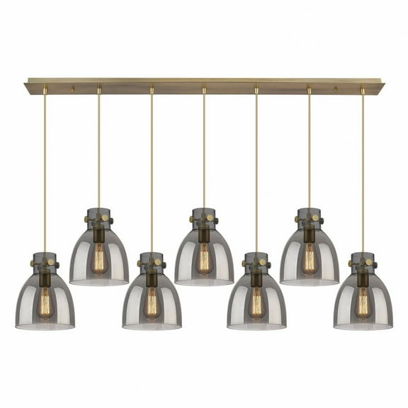 Innovations Lighting - Newton Bell - 7 Light Cord Hung Linear Pendant In