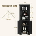 thumbnail image 7 of Lacoo 62'' Tall Corner Cabinet with 3 Shelves and 2 Doors, Corner Storage Cabinet Shelving Storage with Adjustable Shelves for Kitchen Living Room Bathroom, Black, 7 of 7