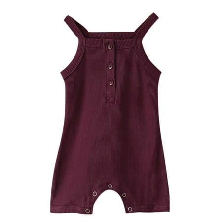 

JDEFEG Fathers Day Onsies0-3 Months Baby Girls Boys Cotton Summer Solid Sleeveless Ribbed Romper Bodysuit Vest Clothes Outfits New Born Baby Clothes Boy Cotton Purple 73