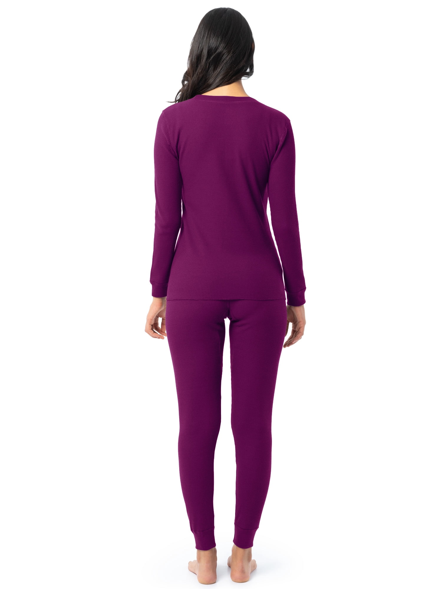 Fruit of the Loom Women's Recycled Waffle Thermal Top & Bottom Set, Sizes XS-4XL