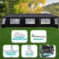 thumbnail image 5 of Prehome 10ft x 30ft Black Heavy Duty Outdoor Canopy, 8 Removable Sidewalls and Waterproof, 5 of 8