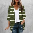 thumbnail image 2 of Mujeres de Manga Larga Tops de Moda Casual Impresión Suelta Cubrir Blusa de Cárdigan, Poliéster Suave Manga 3/4, 2 of 6