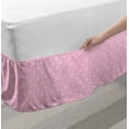 thumbnail image 2 of Pink Polka Dots Bed Skirt, Brushed Little Round Shapes Big and Small Irregular Repetitive, Elastic Bedskirt Dust Ruffle Wrap Around for Bedding Decor, 4 Sizes, Baby Pink and White, by Ambesonne, 2 of 2