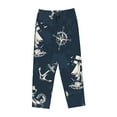 thumbnail image 4 of Disketp Vintage Marine Print Women'S Comfy Pajama Pants Casual Drawstring Palazzo Lounge Wide Leg Pants, 4 of 9