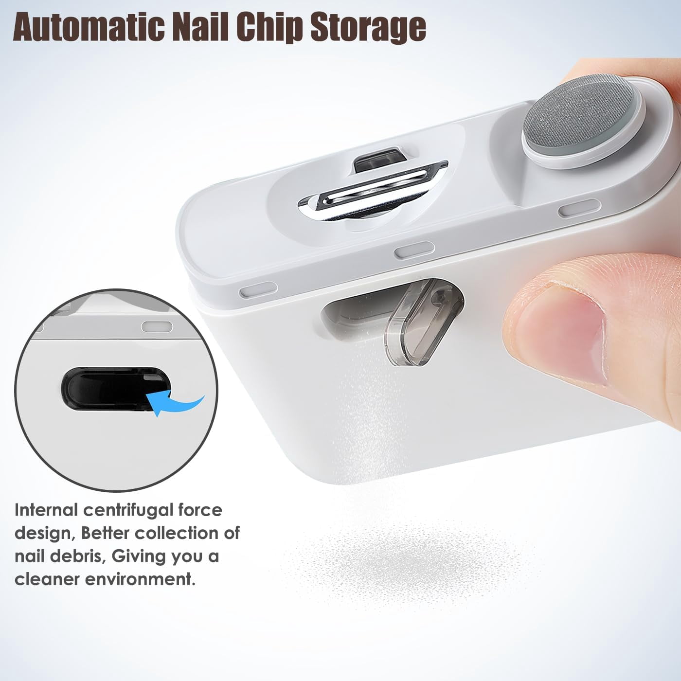 Automatic Nail Clipper with Nail File, Electric Baby Nail Clippers with Light, Rechargeable Nail Clippers with Catcher, Electric Nail File for Baby, Kids, Seniors, Caregivers