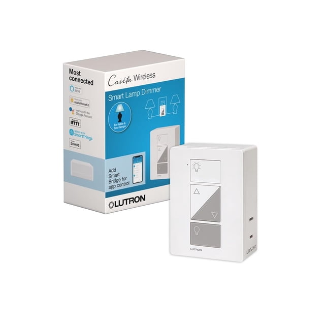 Interruptor regulador de intensidad de lámpara inteligente Lutron Caseta Plug-In PD-3PCL-WH