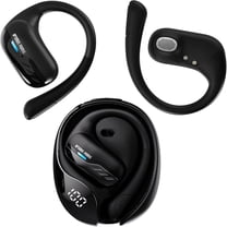 Wireless Earbuds, Bluetooth Version Earhook Headphones, Low-Latency Audio Positioning, Smart Noise Cancellation, IPX5 Waterproof, Black