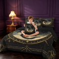 thumbnail image 4 of Manfei Retro Dragon Animals 7-Piece Twin Bedding,Vintage Flower Circle Bedding Comforter Set,Brown Orange,Black Reversible, 4 of 6