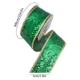 thumbnail image 3 of Sparkly Sequin Christmas Ribbon, Christmas Green 2 In x 10 Yd Wired Edge Ribbon for Gift Wrapping, Bows, Wreaths and Tree Decor, 3 of 6