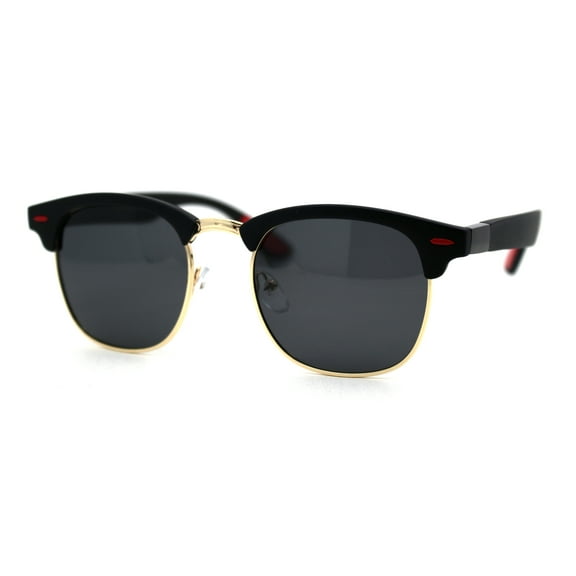 Polarized Premium Sporty Iconic Half Rim Sunglasses Matte Black