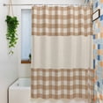 thumbnail image 3 of Shower Curtains for Bathroom-72"x72",Retro Brown Buffalo Check Waterproof Bath Curtain Grommet Shower Curtain Set with Hooks, 3 of 9