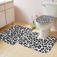 thumbnail image 4 of Black Leopard Stripes Bathroom Rugs Set Retro Black White Animal Print Non Slip Absorbent Soft Bath Mats 3 Piece Set with Bathroom Rug, U-Shaped Floor Mat, Toilet Seat Cover Small Size, 4 of 9