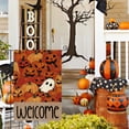 thumbnail image 2 of Sm:)e Welcome Ghost Pumpkin Halloween Garden Flag 12 x 18 Inch, Double-Sided Printing, Outdoor Welcome Decor for Yards, 2 of 8