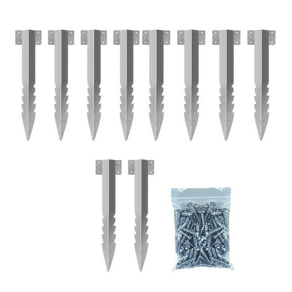 10-Pack Metal Landscape Edging Stakes - Perfect for Gardens and Driveways