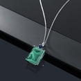 thumbnail image 4 of Gem Stone King 925 Sterling Silver Green Malachite and Blue Sapphire Pendant Necklace for Women (18.35 Cttw, Emerald Cut 18X13MM, With 18 inch Silver Chain), 4 of 4