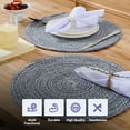 thumbnail image 7 of Two Tone Cotton 15" Round Woven Placemat Sets, 4-Pack Navy Blue, 7 of 7