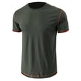 thumbnail image 3 of Besolor Summer Shirts for Men Round Neck Short Sleeve Basic Tops Casual Solid Color Sport Blouse Tees, 3 of 5