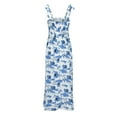 thumbnail image 6 of Sakmal Sundresses for Curvy Women Elegant Long Blue Derby Dress Floral Sleeveless Dresses, 6 of 9
