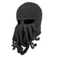 thumbnail image 3 of Gorro De Barba Unisex, Gorro De Punto, Gorro De Invierno Cálido, Gorro De Pulpo, A Prueba De Viento, Divertido, Gris Oscuro SM SunniMix Sombrero de barba unisex, 3 of 8