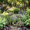 thumbnail image 2 of Cast Iron Garden Crane Bird Statues, Set of 2, 2 of 10