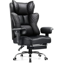 Big and Tall Office Chair 400LBS Wide Ergonomic Gaming Chair with Deluxe Embossing Designed Leather with Foot Rest,150°Reclining Adjustable Soft Armrests Pocket Spring Back Support and Pillow