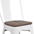 thumbnail image 6 of Flash Furniture Perry White Metal Stackable Chair with Wood Seat, 6 of 11