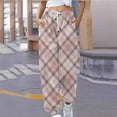 thumbnail image 2 of Sweatpants for Women Checkered Printed Sports Pants Loose Fit Sweatpants Casual Pants With Pockets High Waisted Pants, 2 of 5