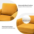 thumbnail image 6 of Velvet Upholstered Club Accent Chairs Set of 2 Lounge Armchairs Single Sofa Removable Backrest Golden Legs Home Living Room Mustard, 6 of 6