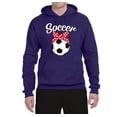 thumbnail image 2 of Wild Bobby, Cute Soccer Mom Ribbon Soccer Ball Gift Sports, Mother's Day, Unisex Graphic Hoodie Sweatshirt, Purple, Small, 2 of 3
