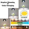 thumbnail image 6 of FSLiving 12W COB LED Track Spotlight H-Type Retractable Lift Droplight with Aluminum Pumpkin Shade Remote Control Pendant Light Stepless Dimming Color Changing for Kitchen Sink,Black Pearl - 3 Lights, 6 of 8