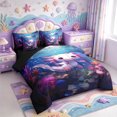 thumbnail image 2 of Manfei Salamander Pattern 7-Piece Twin Bedding,Aquatic Axolotl Bedding Comforter Set,Black Reversible, 2 of 7
