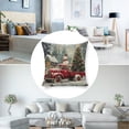 thumbnail image 3 of Christmas tree snowman truck Linen toss pillowcase Decoration pillowcase Gift preferred 18x18" Cushion cover 4 set Sofa pillowcase Sofa bedroom living room car, 3 of 8