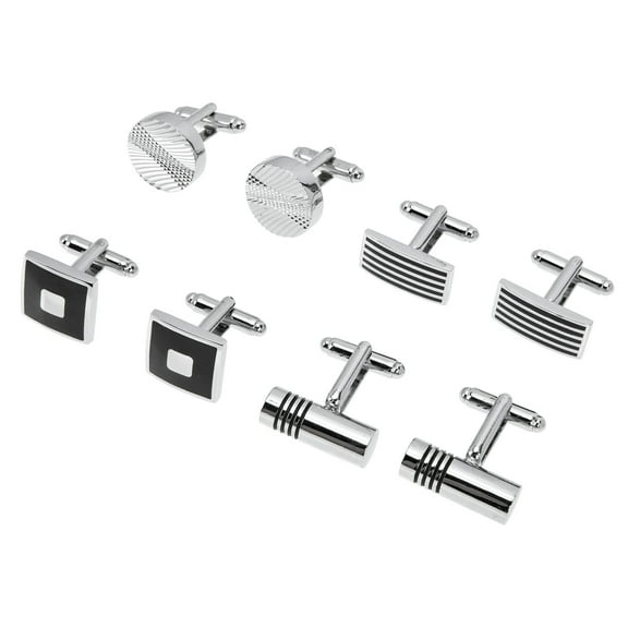 FRCOLOR 4 Pairs Tuxedo Shirt Cufflinks Men Cufflinks Classic Cufflinks Set Father's Gifts