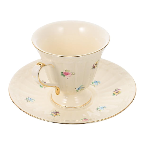 1 Set Retro Style Coffee Cup Saucer Set Ceramic Cup Coffee Cup Water ...