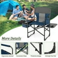 thumbnail image 5 of Barara King Camping Chair, Folding Beach Chair, Folding Camping Directors Chair with Cooler Bag and Side Table-Blue, 5 of 7