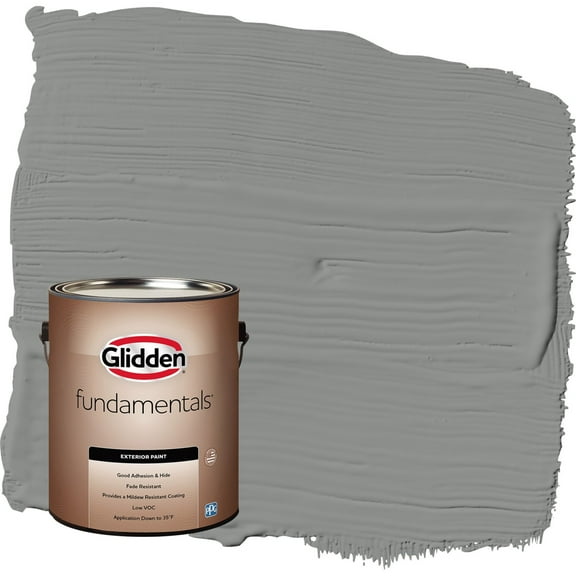 Glidden Fundamentals Phoenix Fossil / Gray Flat Exterior Paint, 1 Gallon