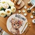 thumbnail image 2 of Round Placemats Flower Wreath Cat 15 inch Set of 4 Table Mats for Dining Table Welcome Spring Heat Resistant Non-Slip Kitchen & Home Decorative Place Mat Set, 2 of 8